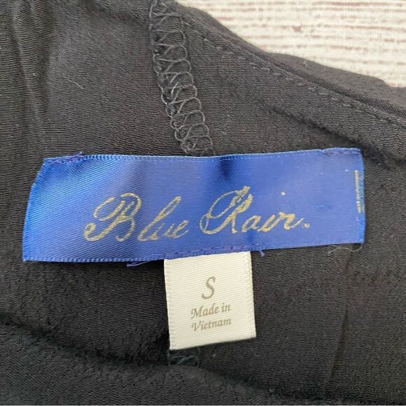 Blue Rain one shoulder top w/Pom Pom fringe black size small women - Picture 8 of 11